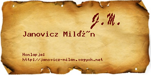 Janovicz Milán névjegykártya