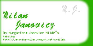 milan janovicz business card